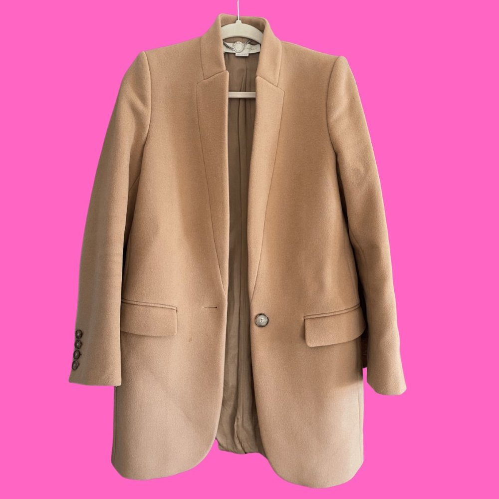 Stella McCartney Bryce Wool Overcoat in Tan